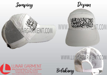 Hasil Produksi Topi Jaring Tauhid Hitam Sablon