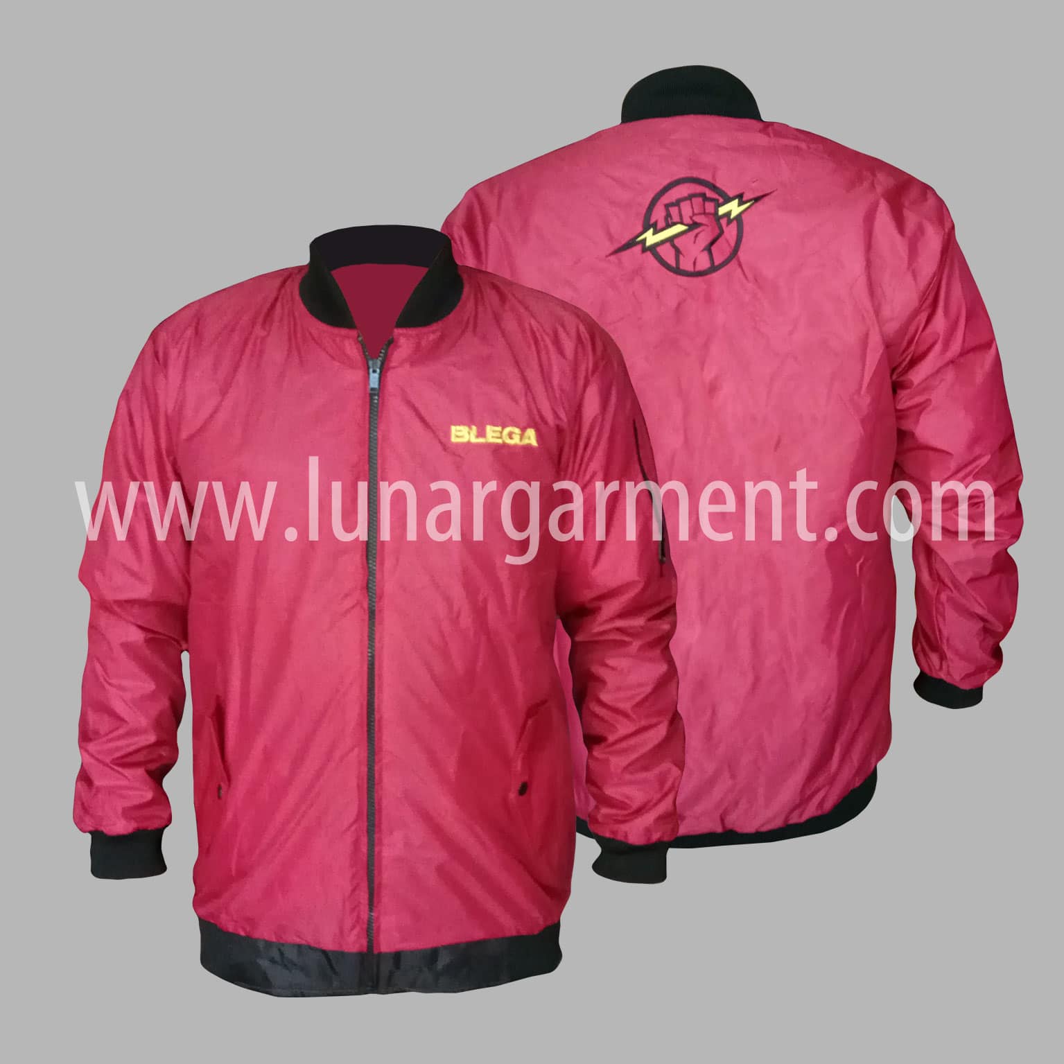 Hasil Produksi Dan Desain Jaket Parasut Milky PLN Rayon Blega