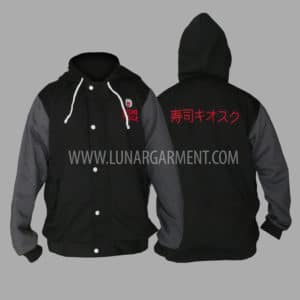 Hasil Produksi Dan Desain Jaket Fleece Sushi Kiosk