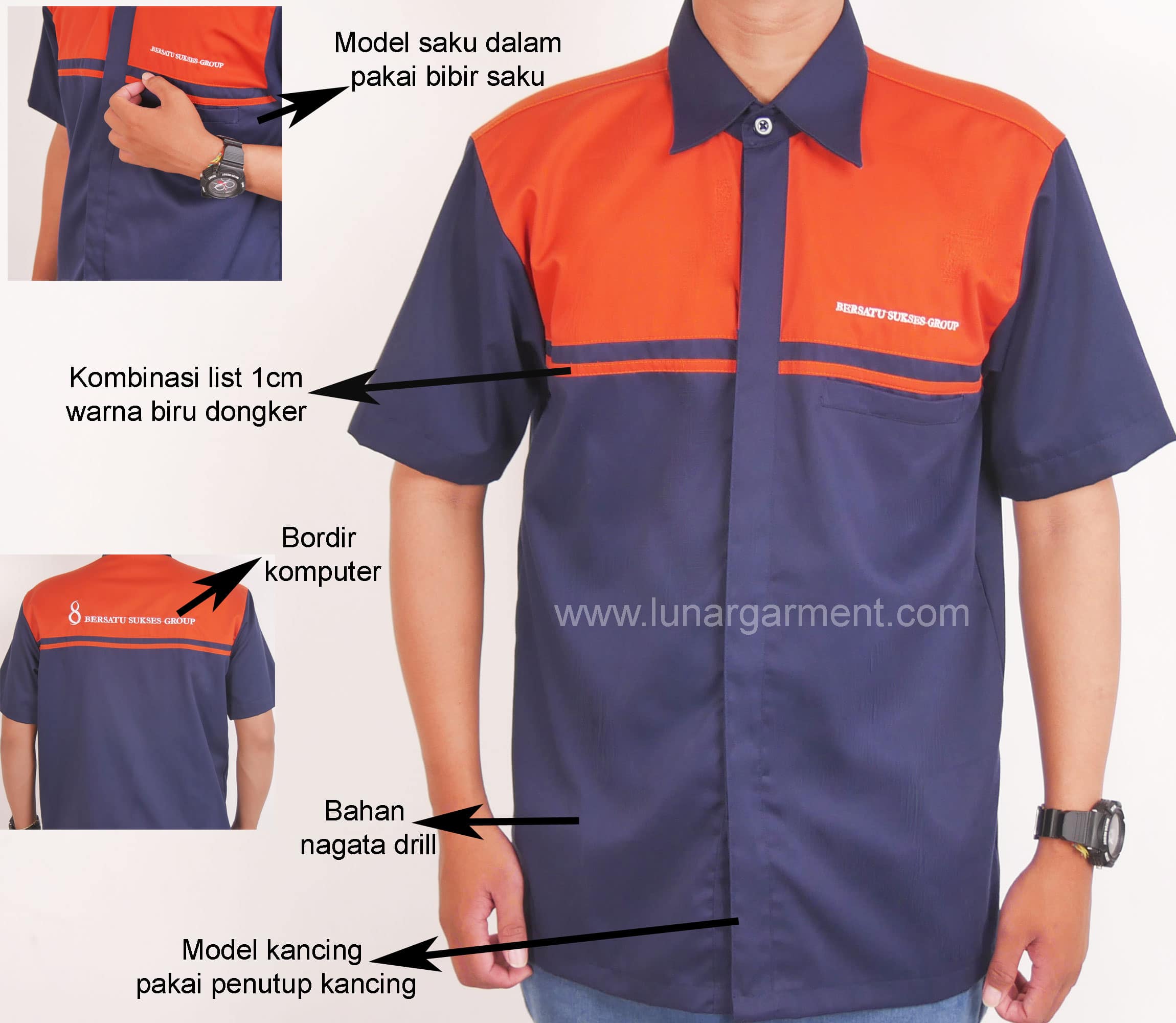 Hasil Produksi Dan Desain Kemeja Nagata Drill Bersatu Sukses Group