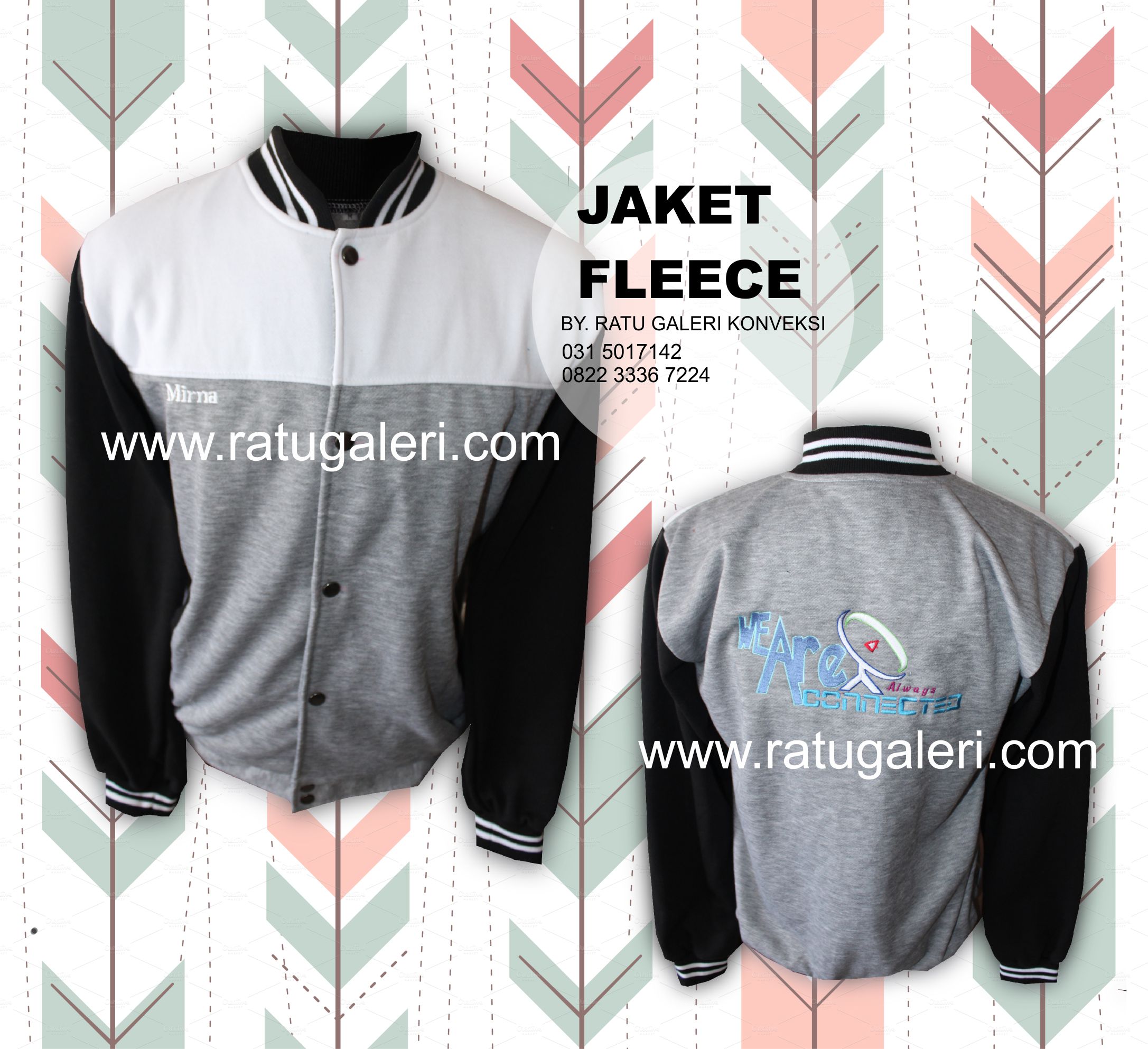 Contoh Desain  Konveksi Jaket  Varsity  Fleece We Are 