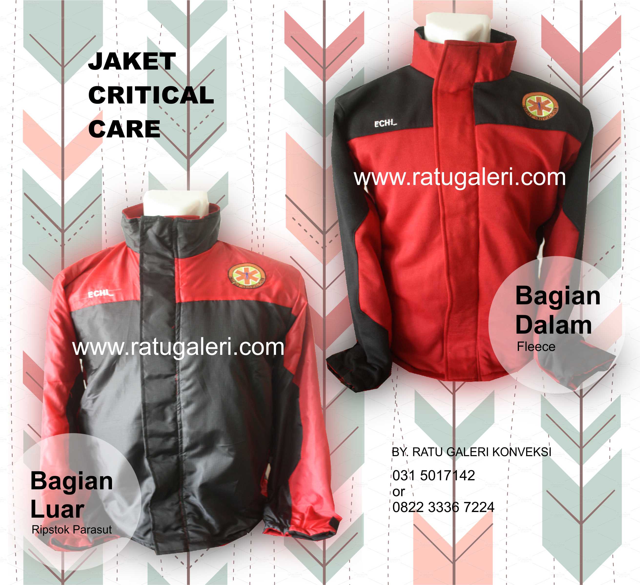 Contoh Desain Jaket Ripstok Parasut Critical Care - Lunar Garment Indonesia